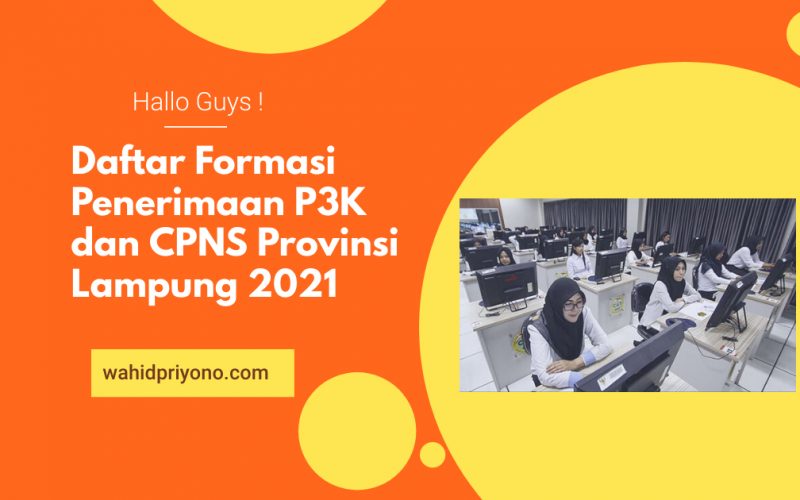 Daftar Formasi Penerimaan P3K dan CPNS Provinsi Lampung 2021