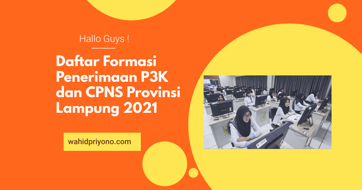 Daftar Formasi Penerimaan P3K dan CPNS Provinsi Lampung 2021